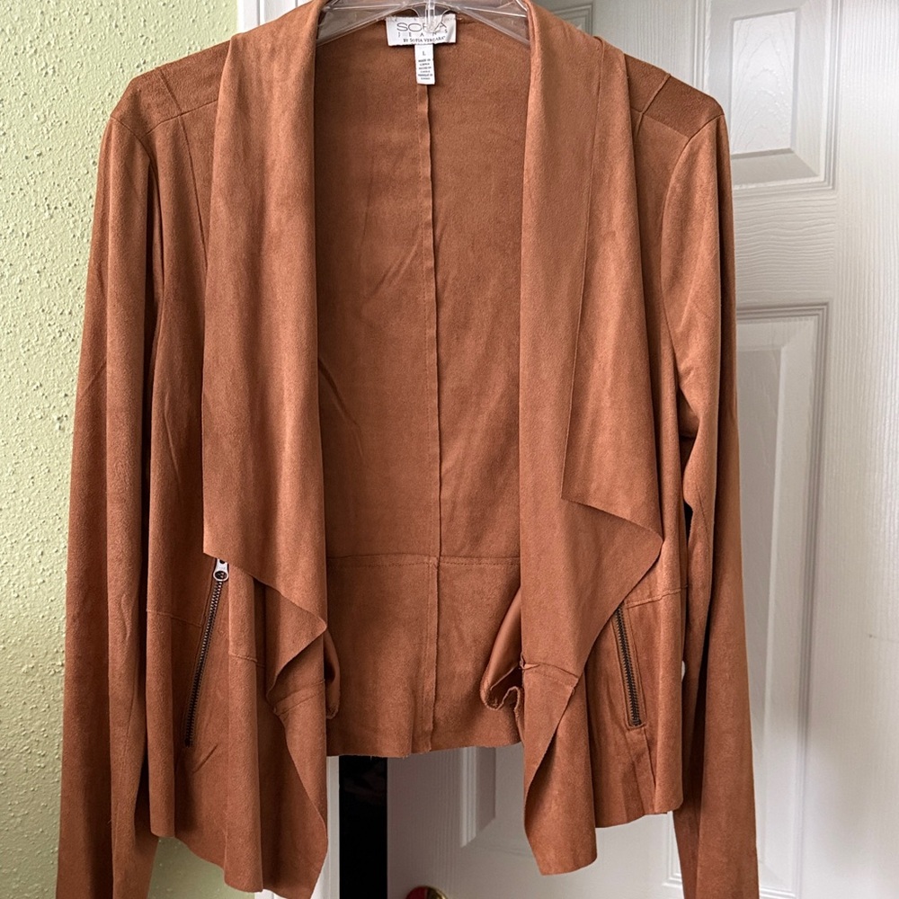 Sofia by Sofia Vergara Tan Draped Blazer